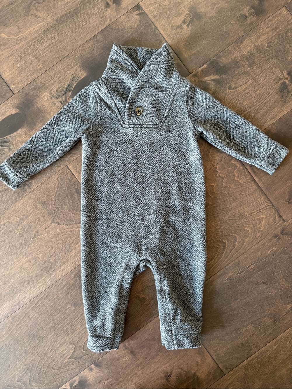 Shawl Collar Gray One-Piece